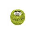 Fil  broder - vert criquet - 581 - coton perl - pelote - dmc - broderie - crochet