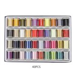 Fil  broder machine polyester 40 couleurs avec bote de rangement en plastique