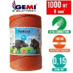 Fil de clture lectrique clture lectrifie 1000 mt 6 mm pour animaux chevaux sangliers vaches porcs ...