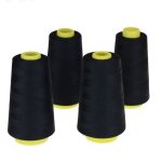 Fil  coudre - non spcifi - 4 cnes - polyester - noir - 3000 yards par cne