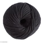 Fil � crocheter - dmc - natura xl - 100 g - 100% coton - noir - 75 m�tres