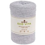 Fil dmc coton recycl� eco vita - tape yarn - 112 - gris clair - 250 g - 120 m