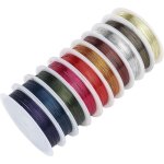 Fil de fer pour bijouxfil de cuivre mtallique 10 bobines 0. 4mm couleurs mlanges souple fil de cuivre ...