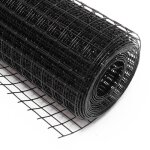 Fil de grillage noir maille carrée taille 12x12mm rouleau 5m hauteur 100cm acier galvanisé volière Fil de grillage noir maille carrée taille 12x12mm rouleau 5m hauteur 100cm acier galvanisé volière