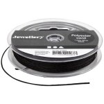 Fil polyester - noir - 50 m - pour cration de bijoux