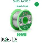 Fil � souder 0. 5 mm sans plomb avec noyau de colophane 50g sn99. 3 cu0. 7