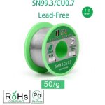 Fil à souder 1. 0 mm sans plomb avec noyau de colophane 50g sn99. 3 cu0. 7 Fil à souder 1. 0 mm sans plomb avec noyau de colophane 50g sn99. 3 cu0. 7