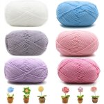 Fil � tricoter 6 pi�ces 50 g fil de coton � tricoter � la main laine de coton �pais pour crochetlaine ...