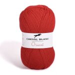 Fil � tricoter - cheval blanc - orient - 100% acrylique - 50g - couleur coquelicot