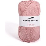 Fil  tricoter - cheval blanc - terra - 100% coton biologique - 50g - vieux rose - lavable en machine ...