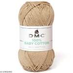 Fil  tricoter - dmc - baby cotton - 50 g - 100% coton - couleur beige