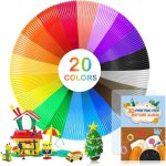 Filament pcl 175 mm 20 couleurs pour stylo 3d 5m chacun avec 42 mod�les pour enfants et adultes accessoire ...