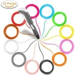 Filament de stylo 3d pla 175mm 12 pack - scribbler - recharge de stylo 3d 5m par paquet - 60m total