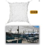 Filet camouflage r�versible blanc brise vue shade sail cadre fil acier 3x6m