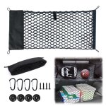 Filet coffre voiture �lastique double couche - 1 90x40cm 4 crochets camping car van suv camion rangement ...