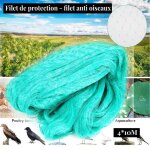 Filet de protection anti - oiseaux - jin16 - 4 x 10m - vert - durable - facile � installer