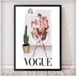 Fille chambre quadro affiches et gravures vogue femmes mur pop art peinture sur toile photos d�cor sans ...