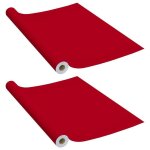 Films autoadh�sifs pour meubles - vidaxl - 2 pi�ces - rouge - 500x90 cm - pvc - auto - adh�sive - compatible ...