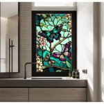 Film de confidentialit� pour vitrail film d�coratif non adh�sif pour fen�tre de salle de bainmaisond�coration ...