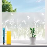 Film fen�tre anti regard - zuuko - 445x200 cm - motif floral d�poli - protection uv - isolation thermique ...