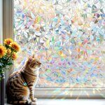 Film occultant fen�tre effet arc - en - ciel - 45 x 200cm �lectrostatique anti - uv d�coration film fen�tre ...