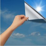 Film pour vitrage de fentre miroir effet 90x200cm anti chaleur protection solaire anti uv - argent
