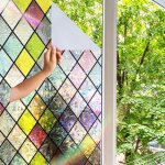 Film pour vitrail - autocollant - aspect antique - arc - en - ciel de plomb