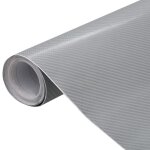 Film de voiture 4d - vidaxl - argent� - 100x150 cm - pvc - �paisseur 014 mm - autocollant - aspect fibre ...