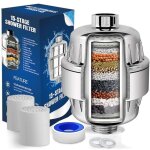 Filtre de douche anticalcaire - virex� - 25 couches - 2 cartouches - ruban t�flon inclus - �limine chlore ...