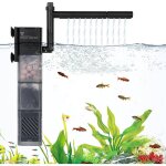 Filtre int�rieur aquarium - febest - 5 en 1 - 8w - filtration en 3 �tapes - r�glable - pour 8 � 50 litres ...