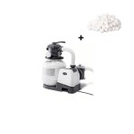 Filtre � sable intex 26680 avec st�rilisateur au sel qx2600 - 8m� / h jusqu� 32 m� + 3 sachets de balles ...