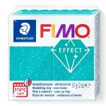 P�te � modeler - fimo - galaxy - turquoise - effets paillet�s - 57g