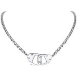 Findchic collier femme menotte argent acier inoxydable pendentif homme chaine garon fille prnom personnalis ...