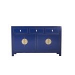 Fine asianliving buffet chinois bleu nuit l140xp35xh85cm