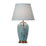 Fine asianliving lampe  poser en porcelaine chinoise peinte  la main bleue fleurs