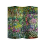 Fine asianliving paravent cloison amovible sparateur de pice 4 panneaux irises in monets garden claude ...