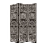 Paravent - fine asianliving - l120xh180 - 3 panneaux - toile - bois massif