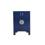 Fine asianliving table de chevet chinois bleu nuit collection orientique l 42 x p 35 x h 60 cm
