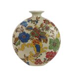 Fine asianliving vase chinois porcelaine blanc fleurs peint � la main l 32 x p 12 x h 34 cm
