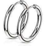 Boucles doreilles en acier couleur argent - fines créoles 12mm Boucles doreilles en acier couleur argent - fines créoles 12mm