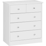Buffet commode finebuy - blanc - 5 tiroirs - bois - 60x70x35cm