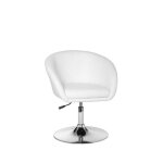 Finebuy chaise de salle � manger fauteuil club tournant 72 - 84 cm chaise longue [blanc]