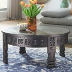 Finebuy table basse table de salon table en bois massif table basse de salon ronde [80 cm]