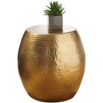 Finebuy table dappoint mtal 42x42x42 cm table basse design bout de canap rond [dor]