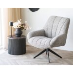 Finn - bout de canap� plateau effet marbre et pieds en tasseaux de bois en fsc 100% - 40 cm - marron