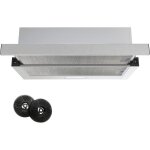 Firegas hotte tiroir tlscopique 60 cm 350 m / h recirculation ou vacuation 2 vitesses avec filtre ...