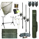 Ensemble de pêche à la carpe - fish - xpro - mega carp - 3 cannes - moulinets - accessoires complets Ensemble de pêche à la carpe - fish - xpro - mega carp - 3 cannes - moulinets - accessoires complets