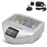 Fishtec  chargeur universel de piles - chargeur avec vitre - pour piles c / d / aa / aaa / 6lr61 ni ...