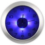 Fishtec horloge murale lumineuse - 4 led bleu - dtecteur dobscurit -  30 cm