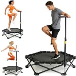 Trampoline fitness pliable - mettlematic - 106 cm - sans montage pliable - poign�e 3 hauteurs - capacit� ...